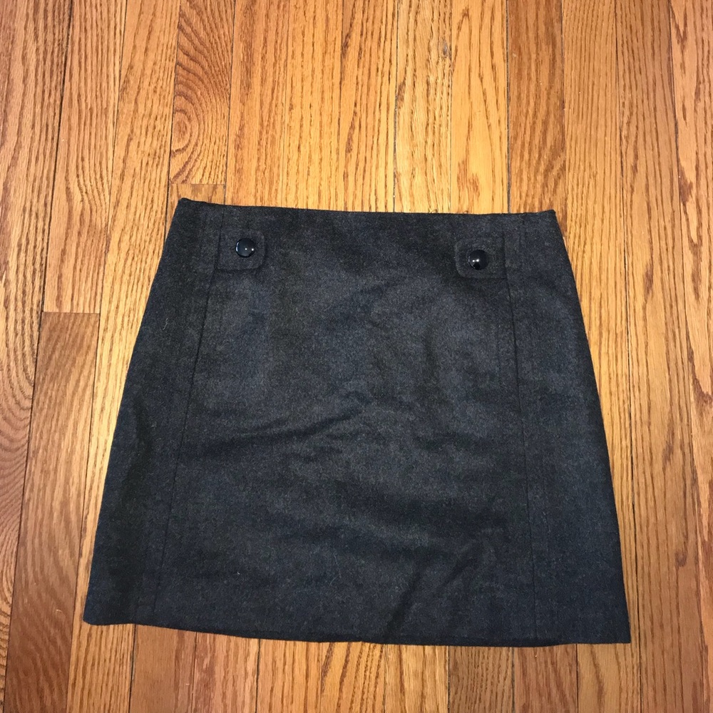 J. Crew Grey Wool Mini Skirt Size 2